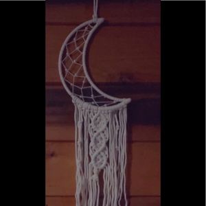 Boho macrame 100% cotton, crescent moon dream catcher.